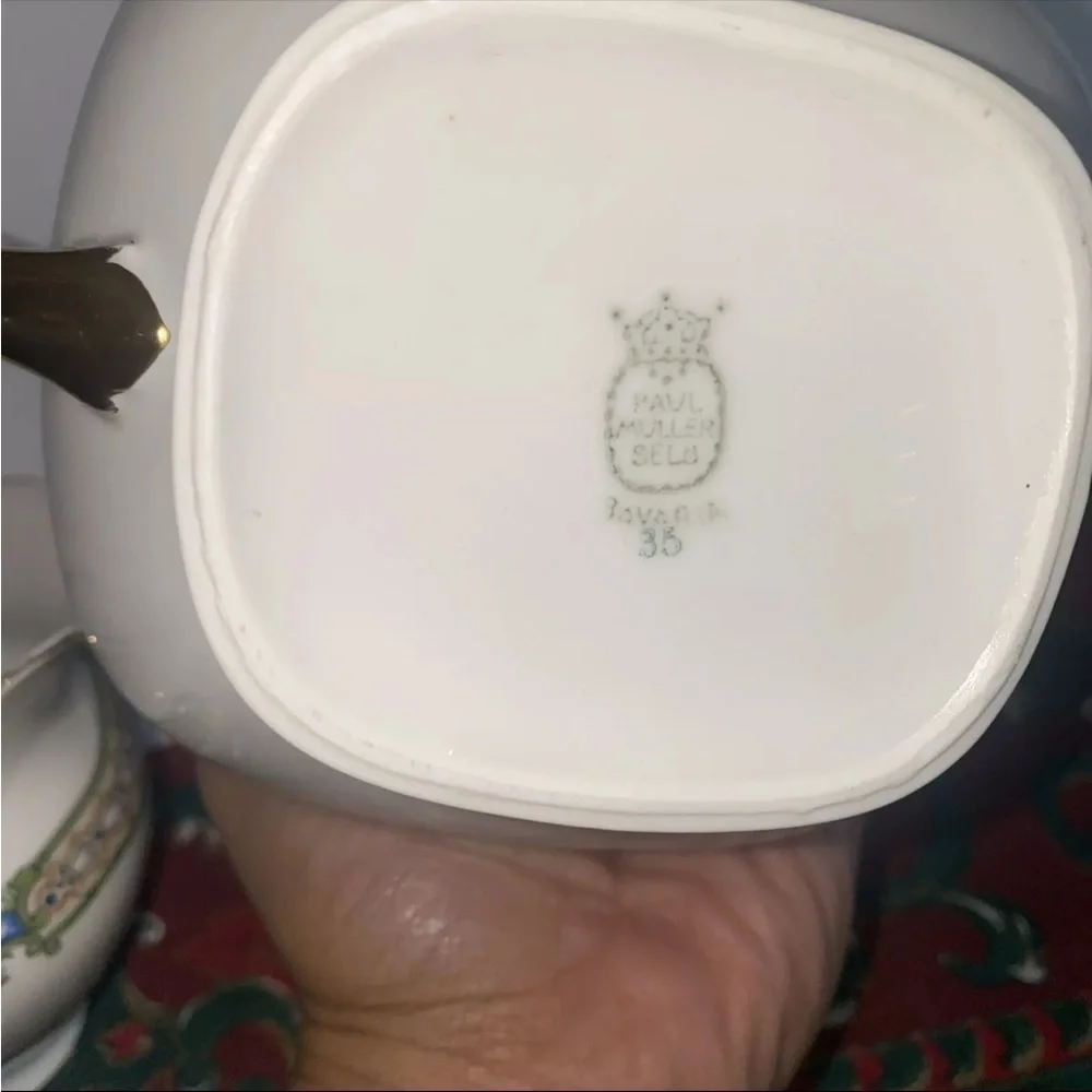 ART DECO CREAMER & SUGAR BOWL/LID, ‎ PAUL MULLER, SELB, BAVARIA, 